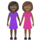 Women Holding Hands- Dark Skin Tone- Medium-Dark Skin Tone emoji on Emojione